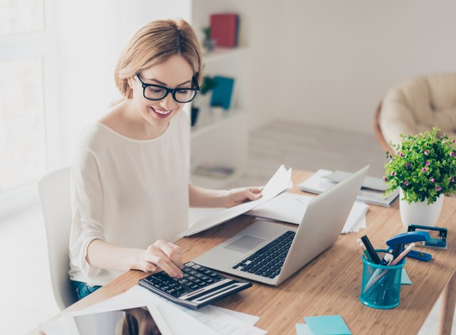 business lady in an office